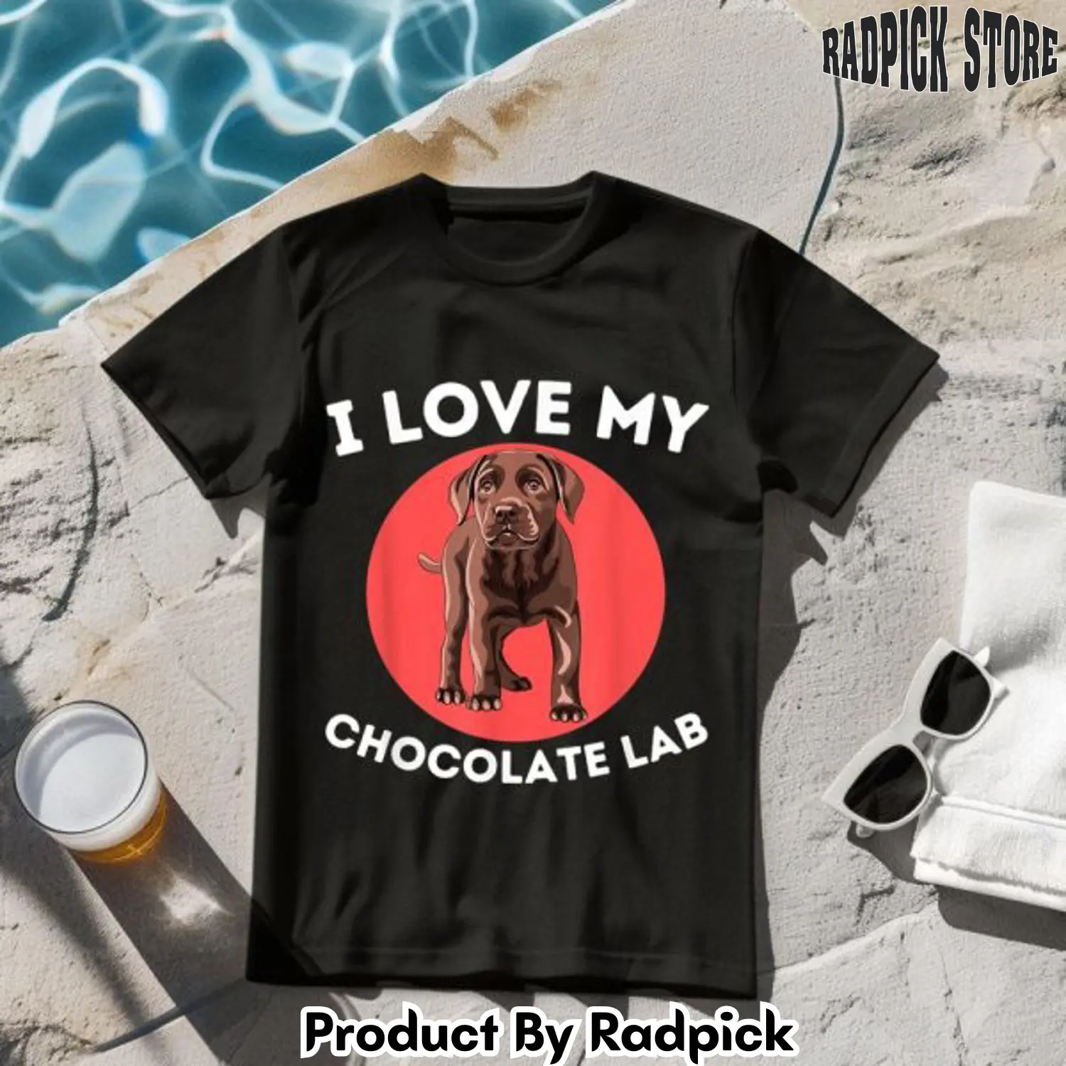Love my chocolate lab dog tshirt rp2641042